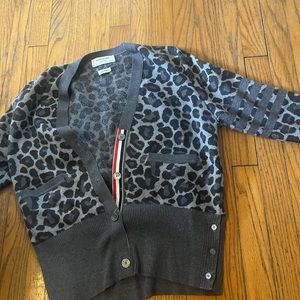 Thom Browne sweater . Grey/black leopard print . Sz 44 L  . Great condition